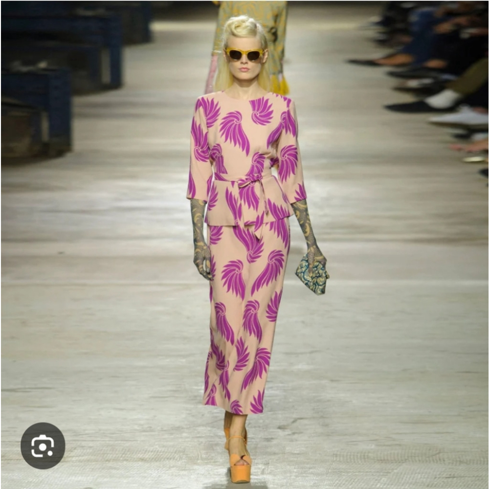 Dries Van Noten Runway SS2016 Pink Skirt